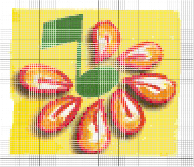 Schema punto croce Fiore nota