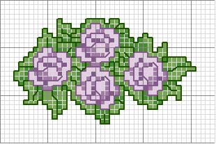 Schema punto croce Fiori viola