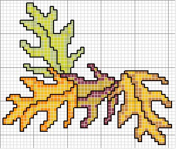 Schema punto croce Foglie