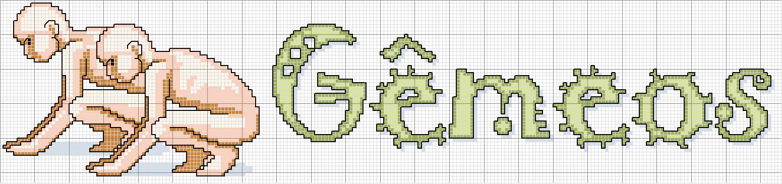 Schema punto croce Gemelli