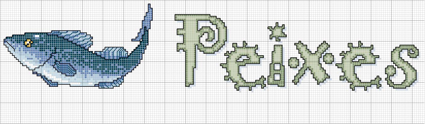 Schema punto croce Pesci