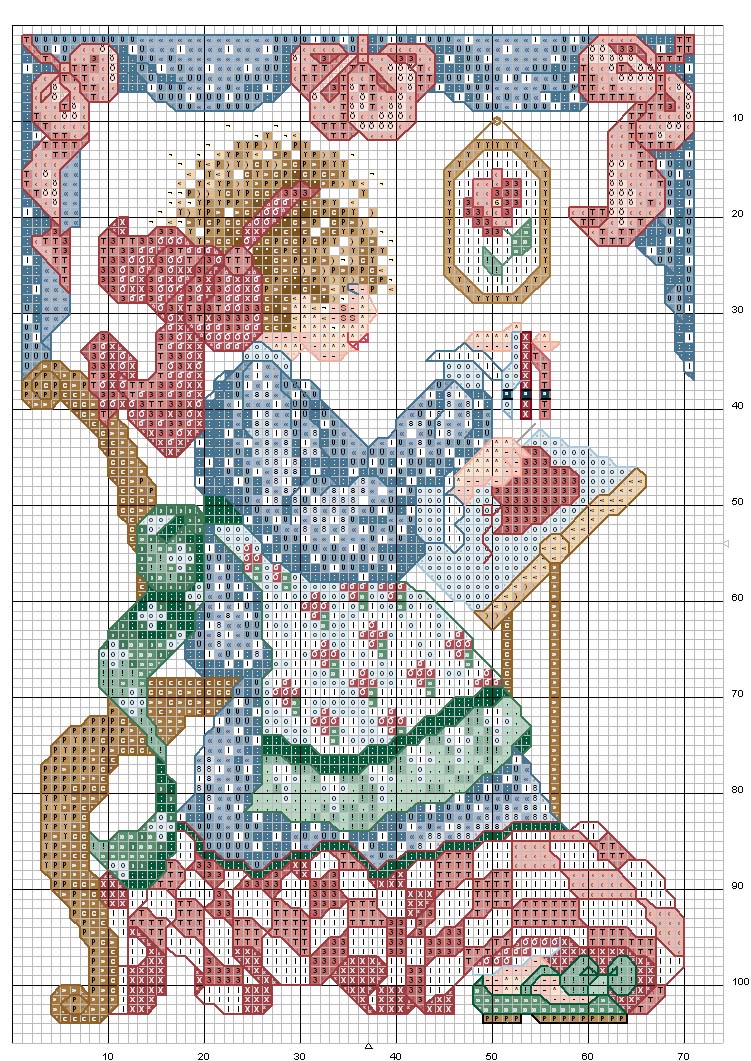 Schema punto croce Ricamatrice2