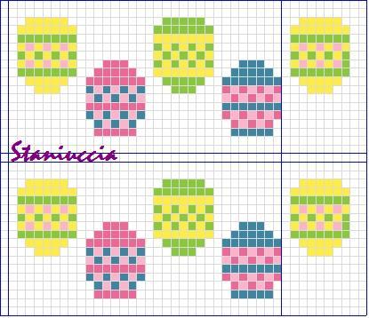 Schema punto croce Uova pasqua