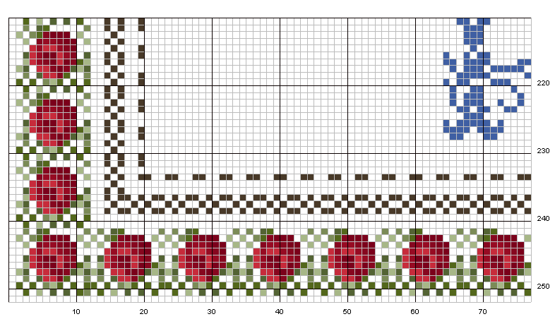 Schema punto croce Alfabeto rose5