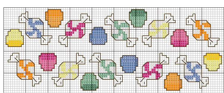 Schema punto croce Caramelle