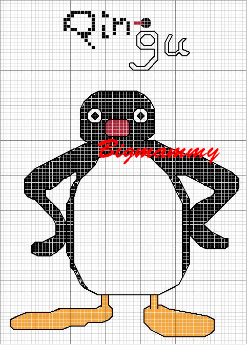 Schema punto croce Pingu 2