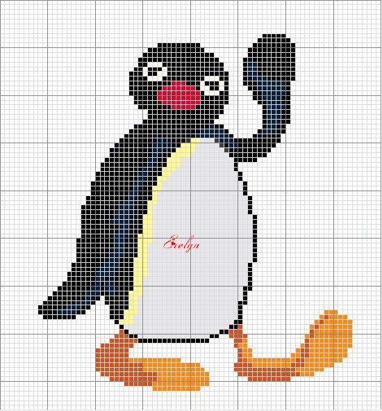 Schema punto croce Pingu 3