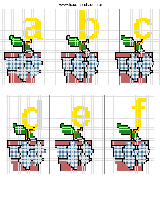 Schema punto croce Alfabeto Vaso-1