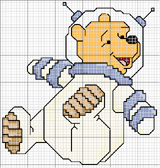 Schema punto croce Pooh Astronauta