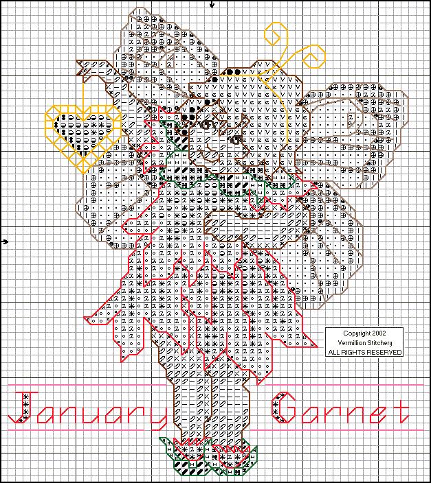 Schema punto croce Angioletto gennaio