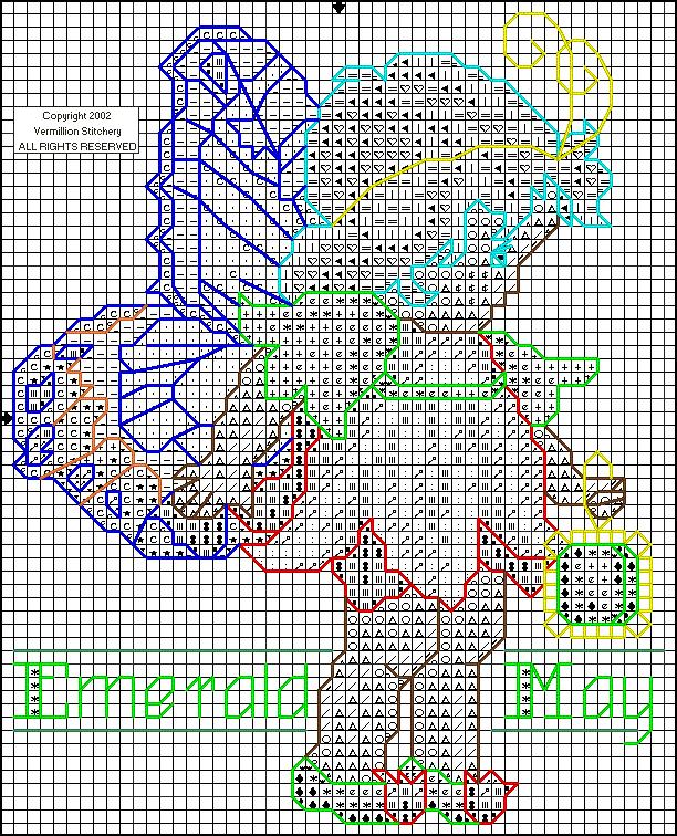 Schema punto croce Angioletto maggio