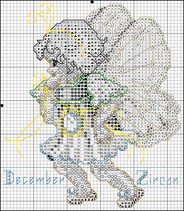 Schema punto croce Angioletto dicembre