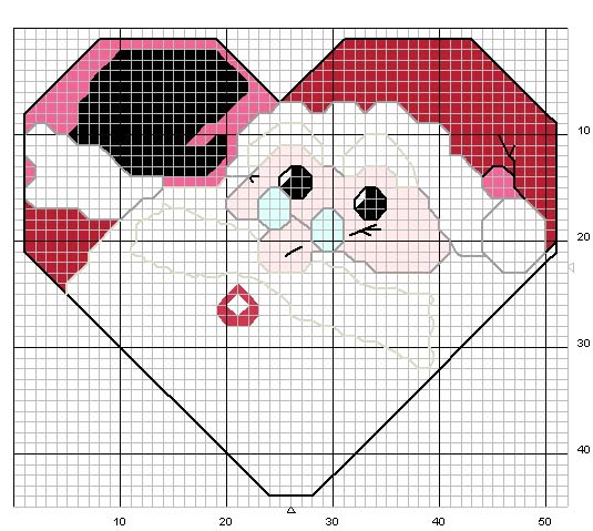 Schema punto croce Babbo natale cuore