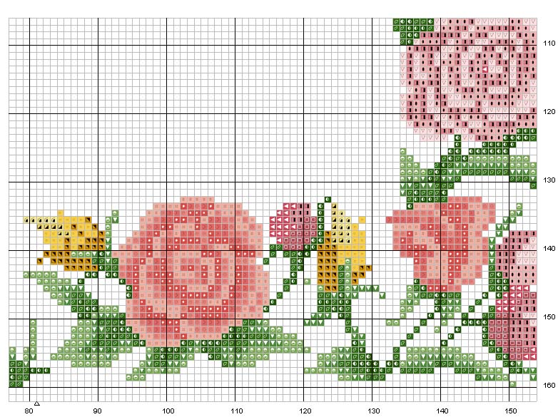 Schema punto croce Cornice fiori 4