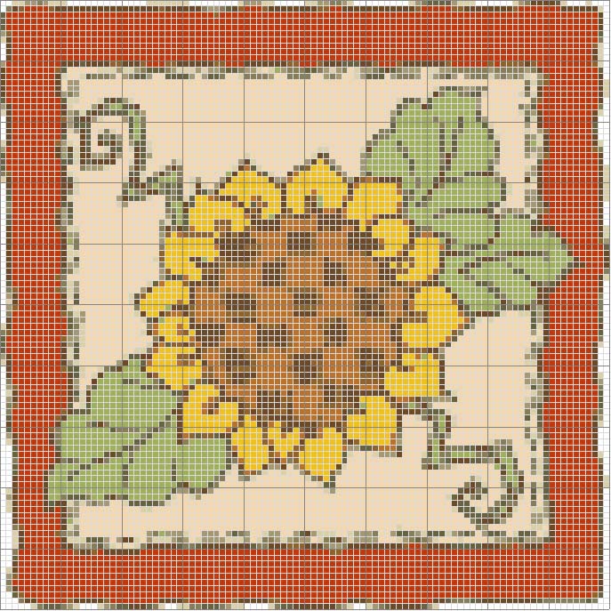 Schema punto croce Girasole