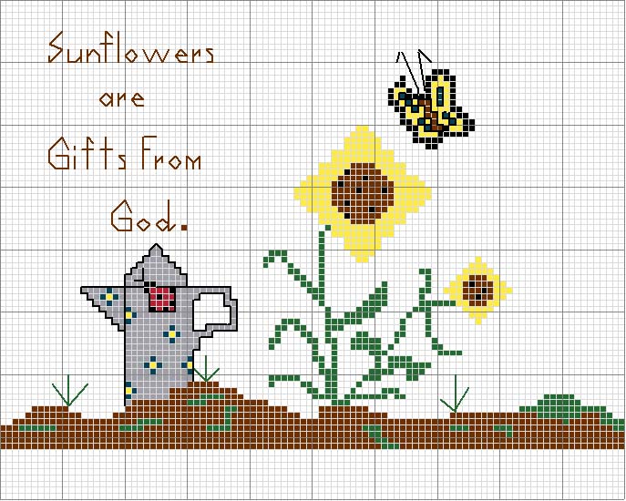 Schema punto croce Girasoli