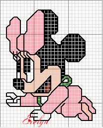 Schema punto croce Minnie baby