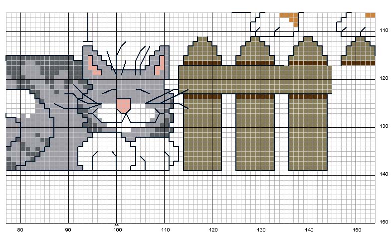 Schema punto croce Quadro gatto 4