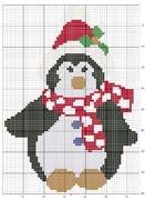 Schema punto croce Pinguino-natalizio