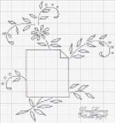Schema punto croce Quadretto-foglie