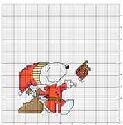 Schema punto croce Snoopy-natale