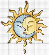 Schema punto croce Sole-luna