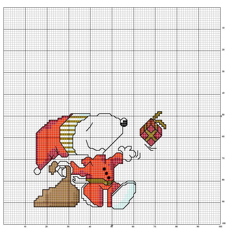 Schema punto croce Snoopy natale