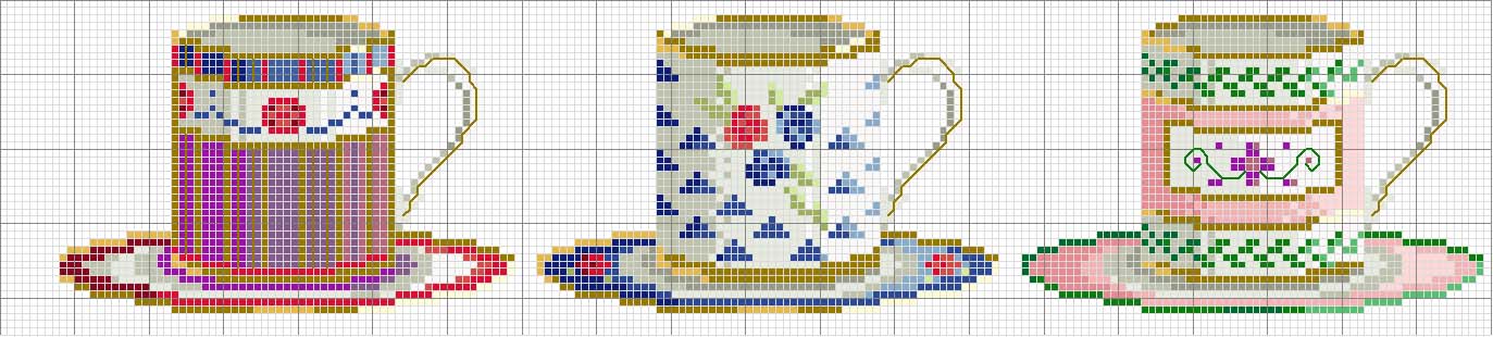 Schema punto croce Tazzine