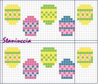 Schema punto croce Uova di pasqua