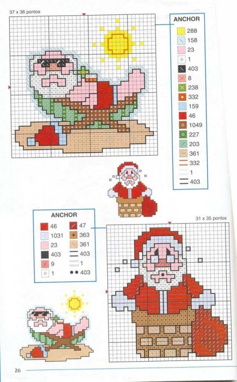 Schema punto croce Babbonatale al mare