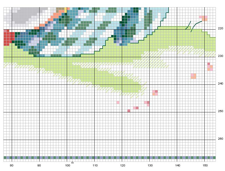 Schema punto croce Dama delle rose 6