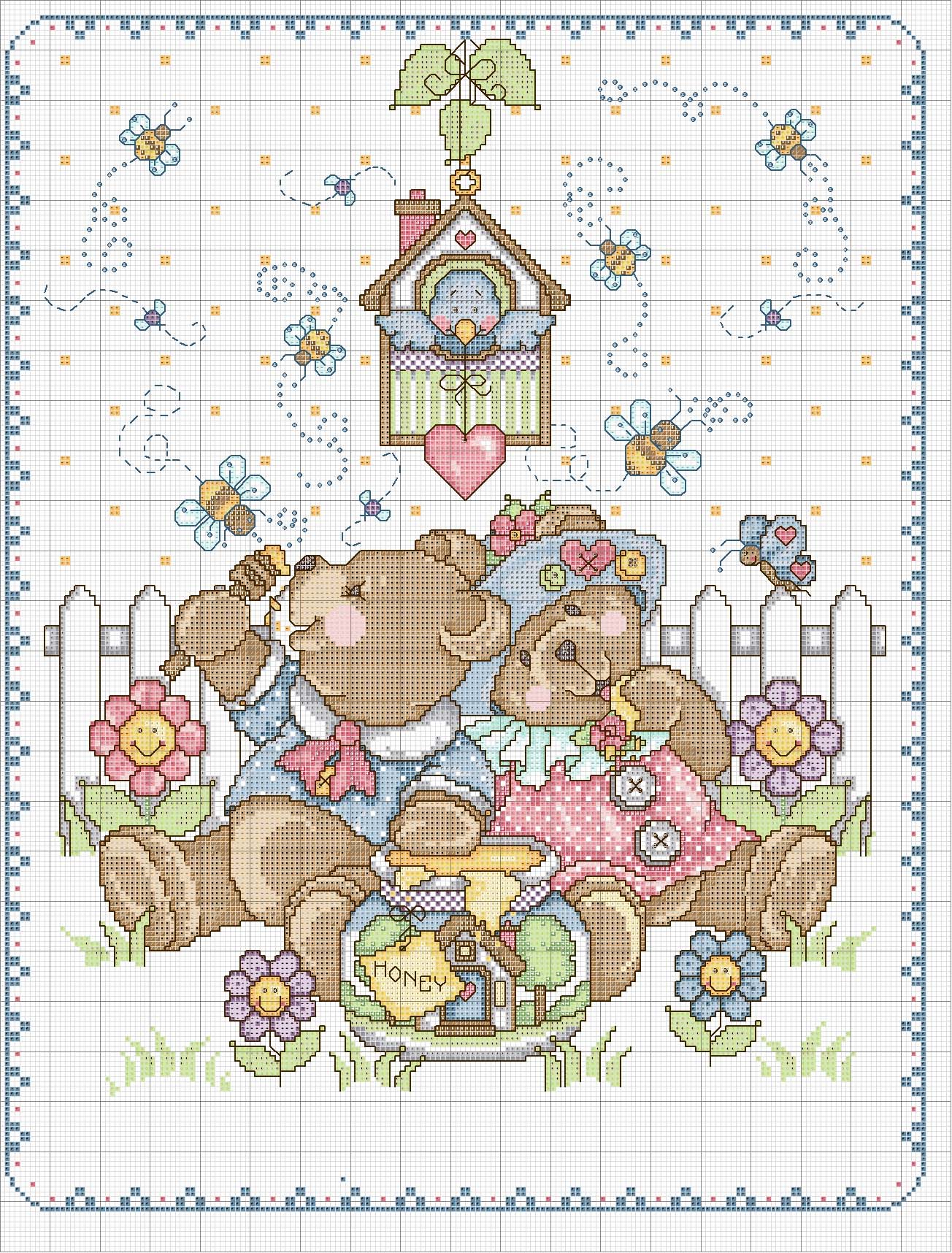 Schema punto croce Honey bears