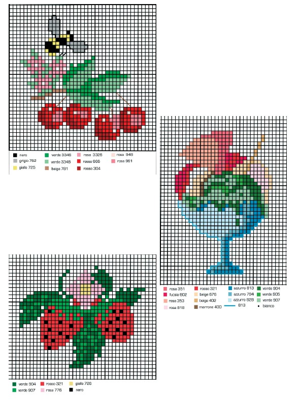 Schema punto croce Motivi dolci