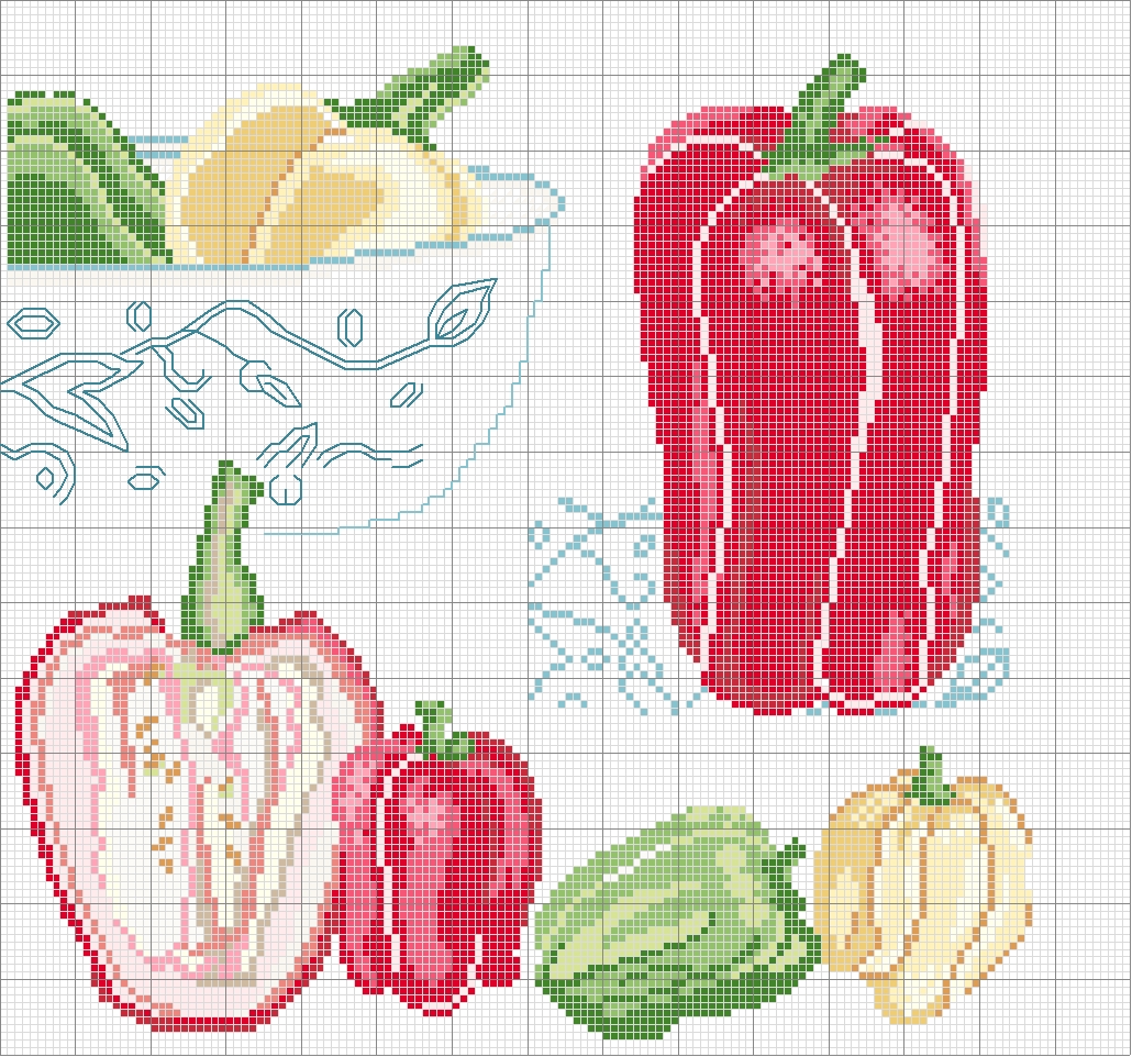 Schema punto croce Peperoni