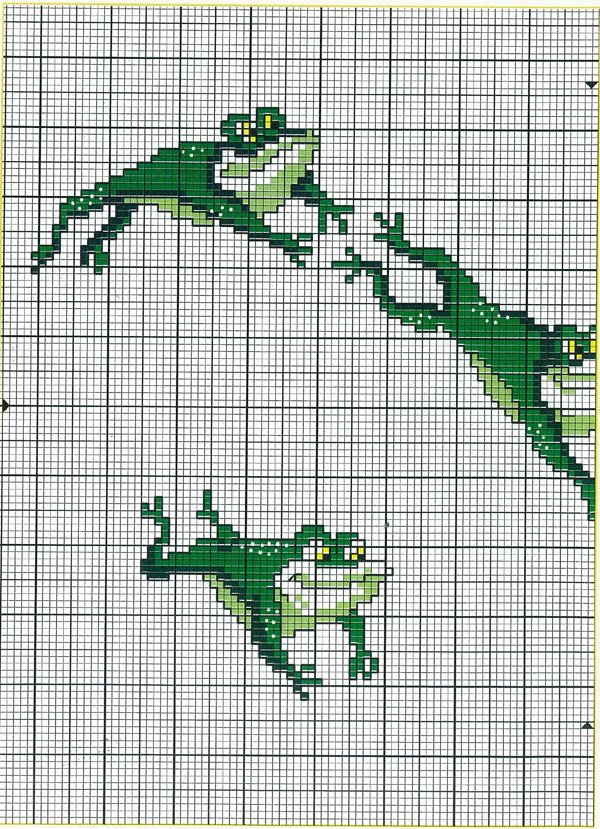 Schema punto croce Rane 2