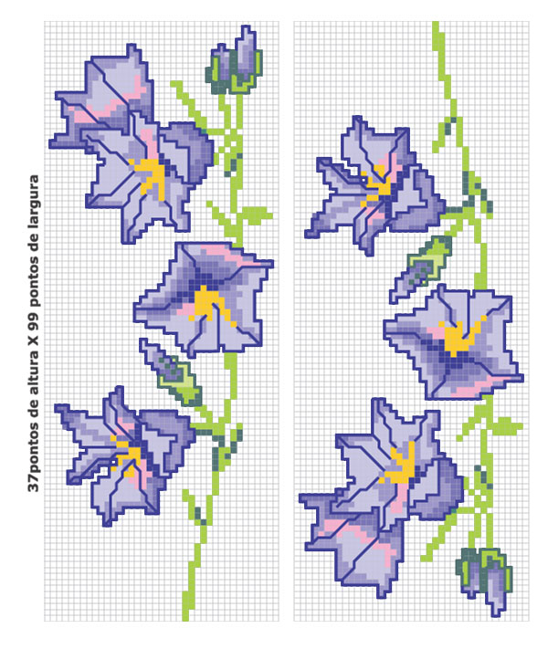 Schema punto croce Versalhes fiori