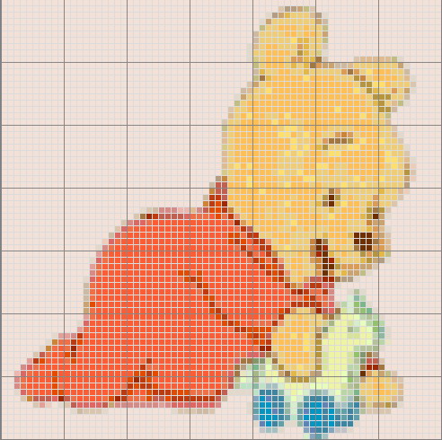 Schema punto croce Baby pooh