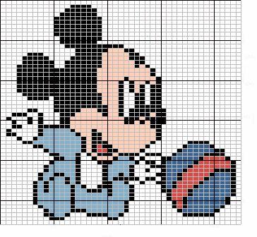 Schema punto croce Mickey bebe
