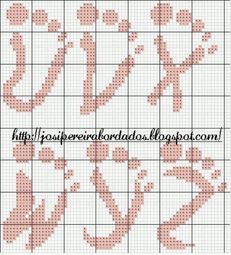 Schema punto croce Alfabeto piede 4
