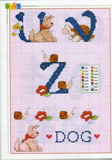 Schema punto croce Alfabeto animaletti 4