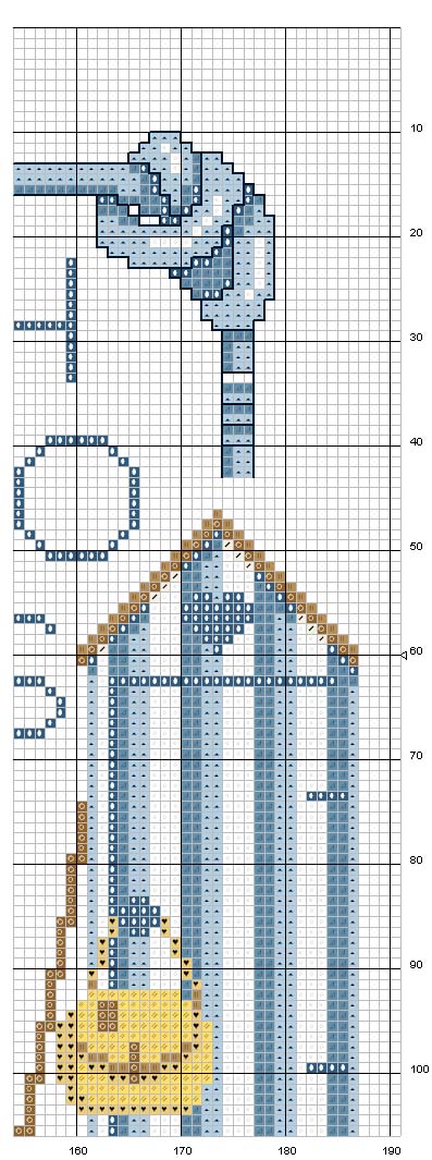 Schema punto croce Alfabeto mare 5