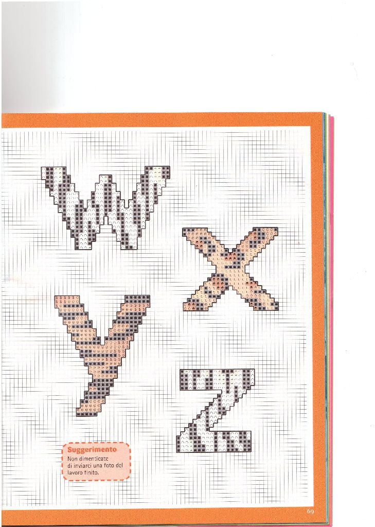 Schema punto croce Alfabeto zebrato 6