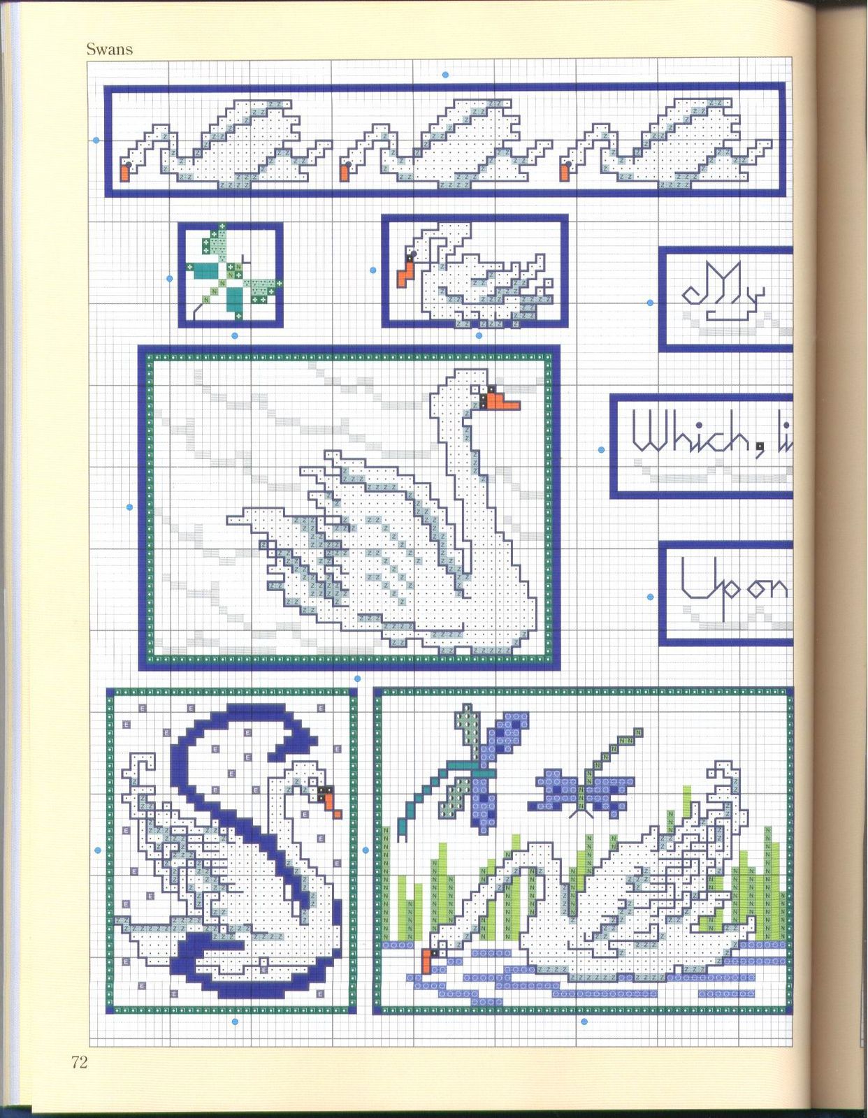 Schema punto croce Anatra motivi 1