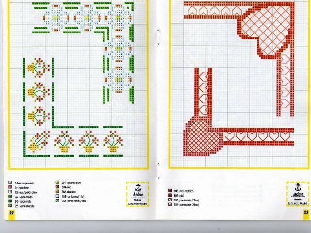 Schema punto croce Angoli cornici 2