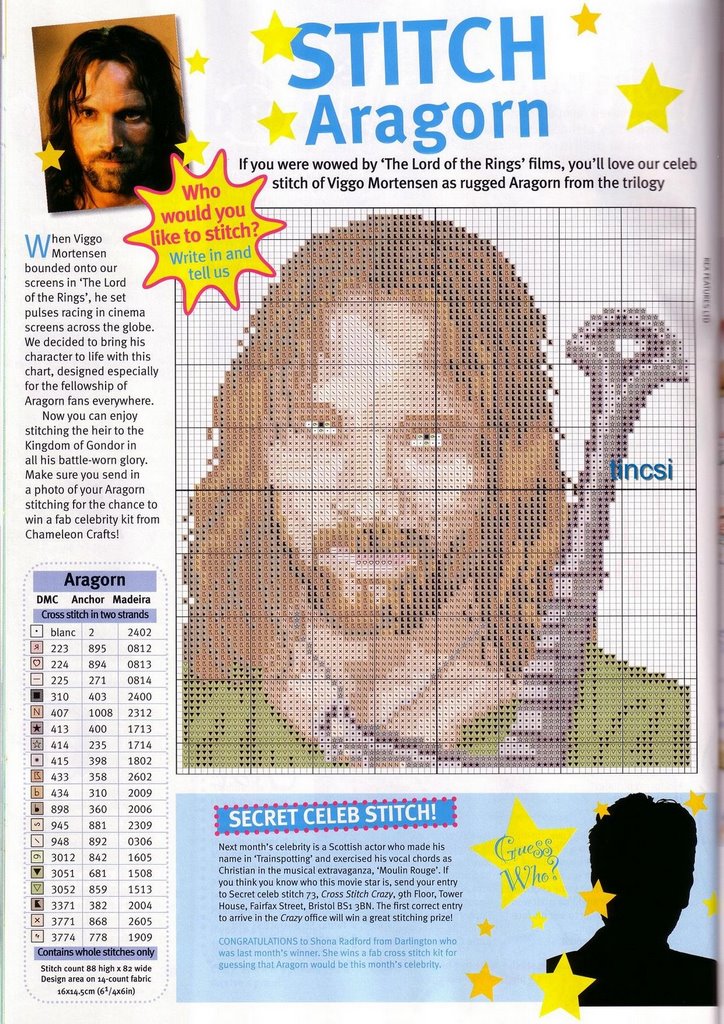 Schema punto croce Aragorn