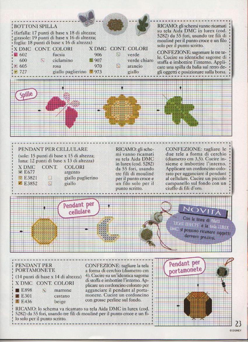 Schema punto croce Bottoni spilla