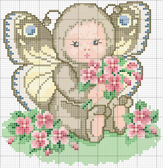 Schema punto croce Butterfly baby