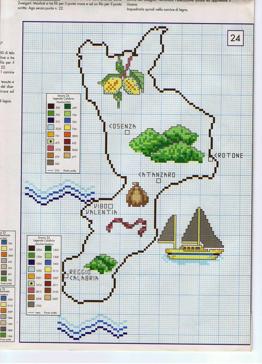 Schema punto croce Calabria