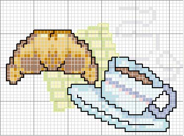 Schema punto croce Cornetto e cappuccino