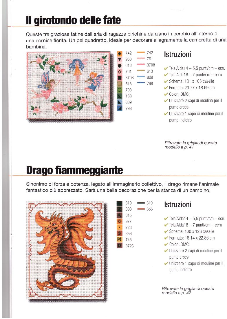 Schema punto croce Drago fate